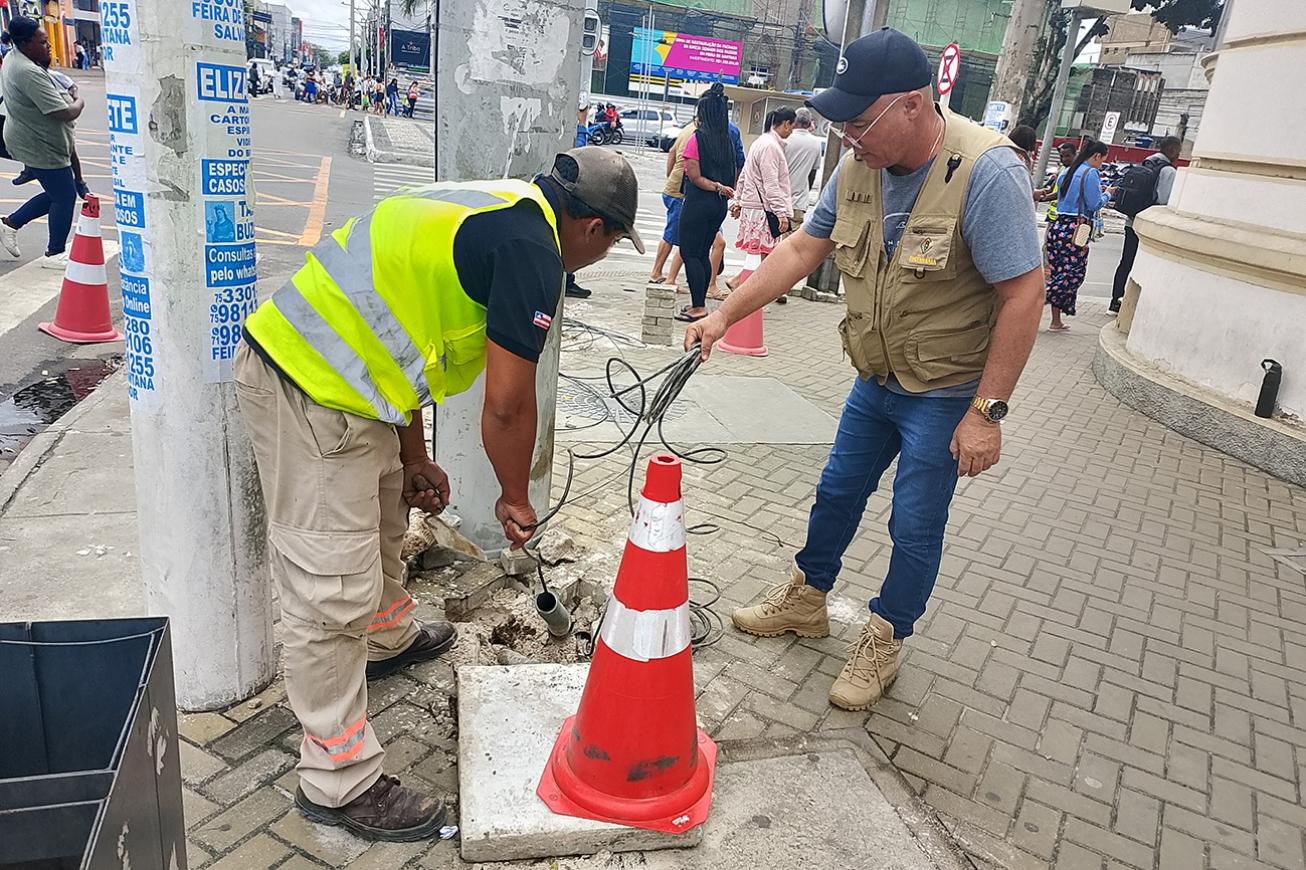 SMT reativa marcadores de tempo para pedestres no centro de Feira de Santana