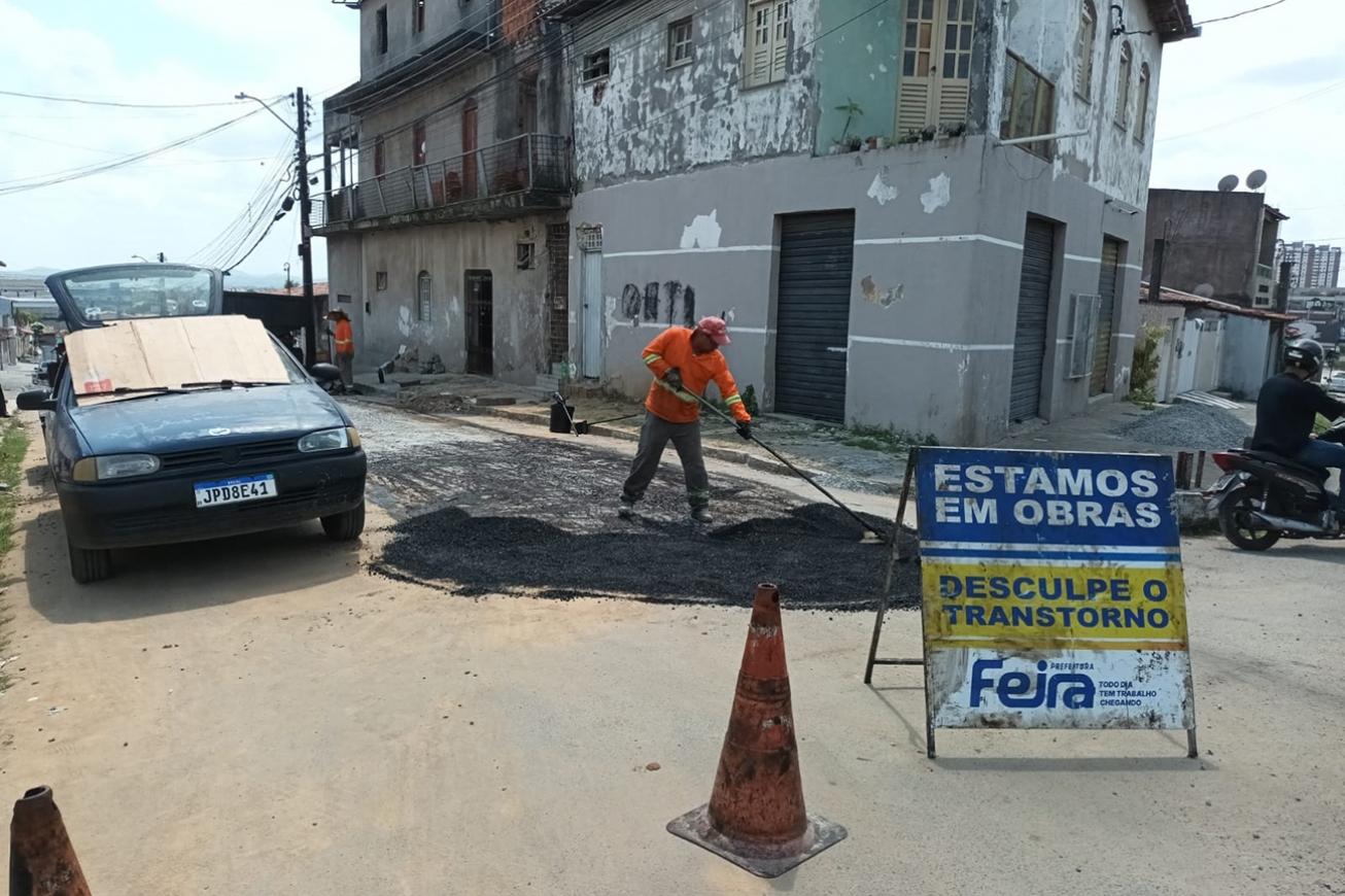 SOMA intensifica recuperação da pavimentação de ruas e avenidas em Feira
