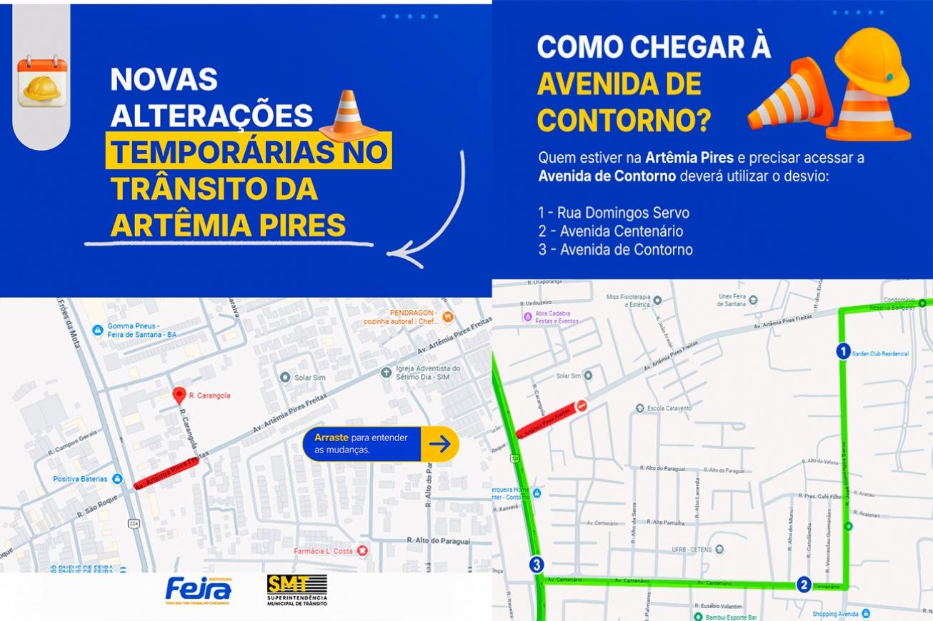 Trânsito na Avenida Artêmia Pires será alterado a partir de 29 de junho para avanço das obras de duplicação