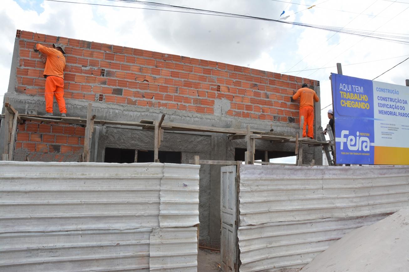 Obras de construção do Memorial Paroquial de Bonfim de Feira continuam avançando